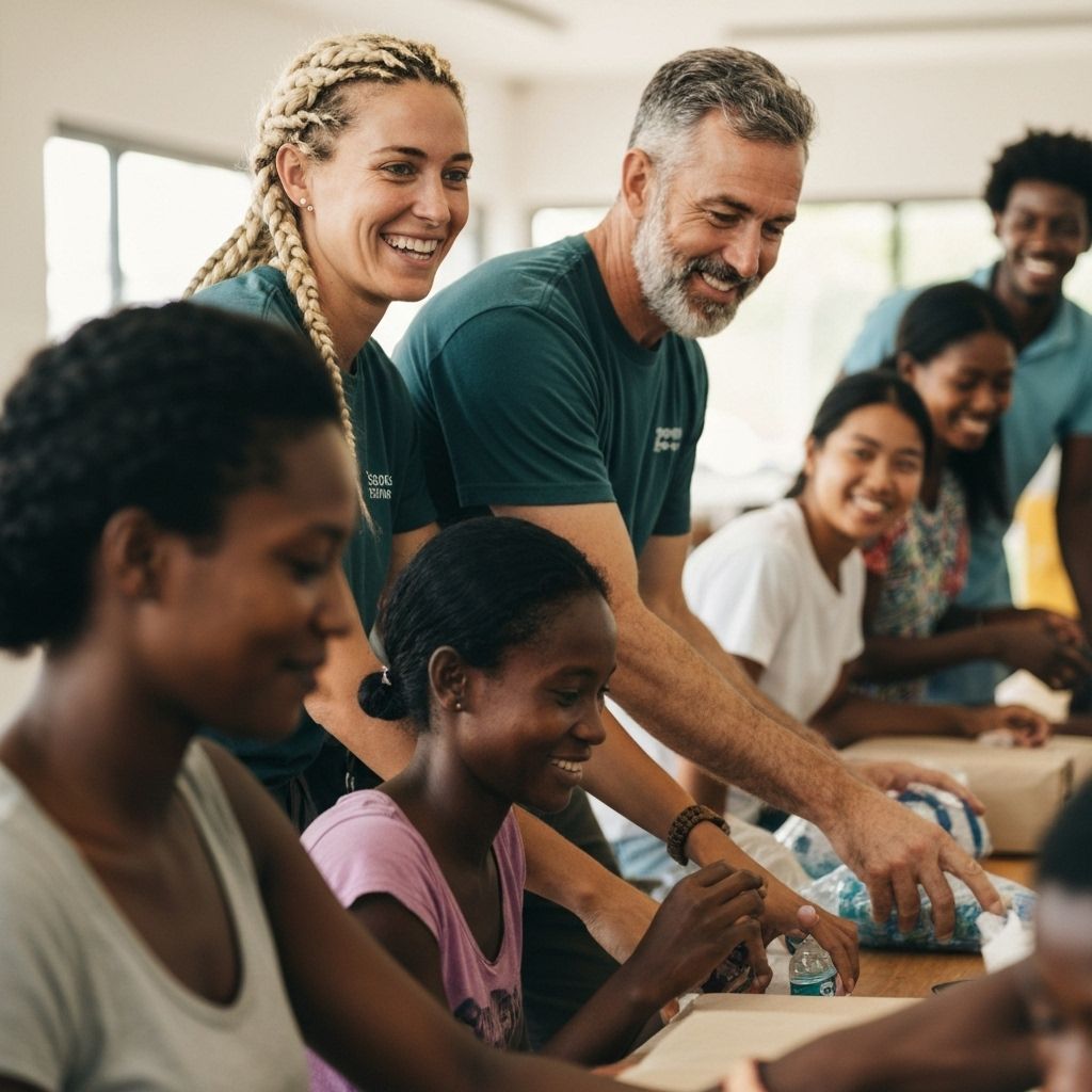 Alavi Foundation team working with community